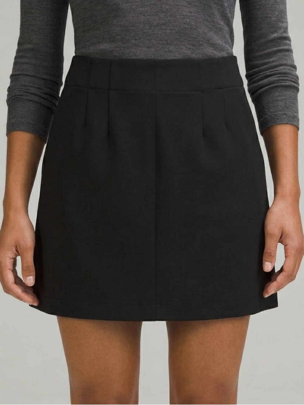 Abercrombie Black Pleated A-Line Trouser Mini Skirt High Waisted Pockets XS